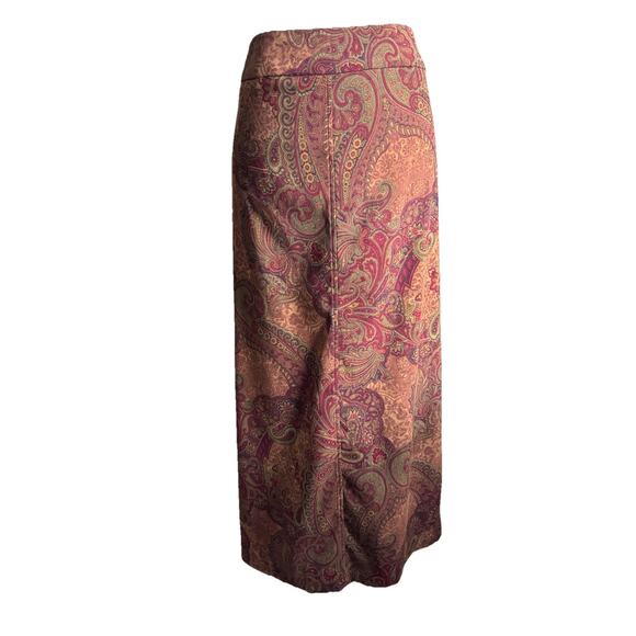 Vintage Y2K Paisley Two Piece Set Button Front Jacket And Midi Skirt Size Large - Picture 5 of 15